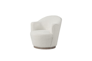 HomeRoots 27" Off White Fabric Swivel Barrel Chair - Stylish, Comfortable Accent for Modern Living Spaces & More 554188