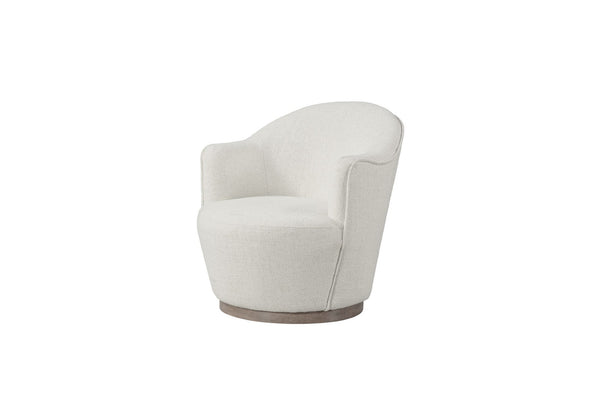 HomeRoots 27" Off White Fabric Swivel Barrel Chair - Stylish, Comfortable Accent for Modern Living Spaces & More 554188