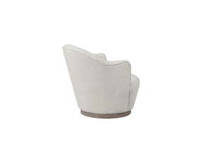 HomeRoots 27" Off White Fabric Swivel Barrel Chair - Stylish, Comfortable Accent for Modern Living Spaces & More 554188