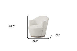 HomeRoots 27" Off White Fabric Swivel Barrel Chair - Stylish, Comfortable Accent for Modern Living Spaces & More 554188