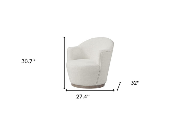 HomeRoots 27" Off White Fabric Swivel Barrel Chair - Stylish, Comfortable Accent for Modern Living Spaces & More 554188