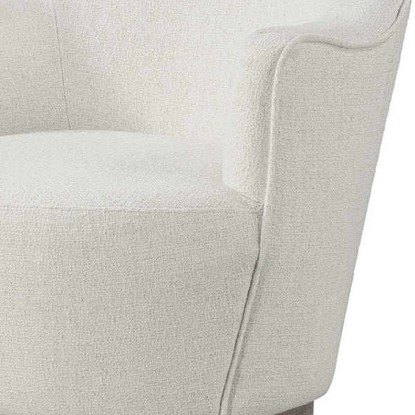 HomeRoots 27" Off White Fabric Swivel Barrel Chair - Stylish, Comfortable Accent for Modern Living Spaces & More 554188