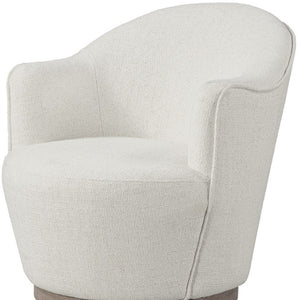 HomeRoots 27" Off White Fabric Swivel Barrel Chair - Stylish, Comfortable Accent for Modern Living Spaces & More 554188