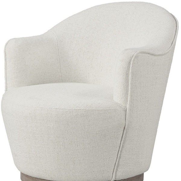 HomeRoots 27" Off White Fabric Swivel Barrel Chair - Stylish, Comfortable Accent for Modern Living Spaces & More 554188