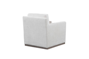 HomeRoots 30" Off White Fabric Swivel Club Chair with Toss Pillow – Stylish Comfort for Any Space! 554190