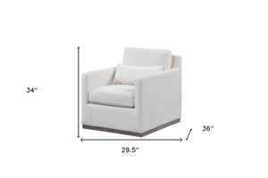 HomeRoots 30" Off White Fabric Swivel Club Chair with Toss Pillow – Stylish Comfort for Any Space! 554190