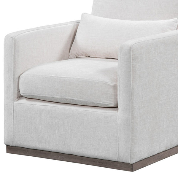 HomeRoots 30" Off White Fabric Swivel Club Chair with Toss Pillow – Stylish Comfort for Any Space! 554190