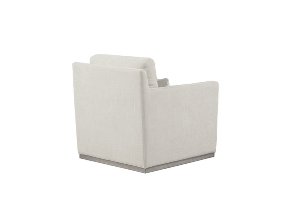 HomeRoots 30" Cream Fabric Swivel Club Chair with Toss Pillow - Modern Comfort for Home, Office & More! 554191