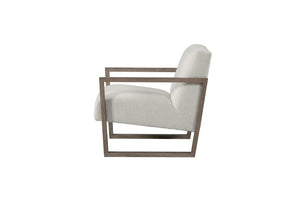 HomeRoots 28" Elegant Beige and Ash Gray Arm Chair – Chic Fabric & Wood Design for Modern Spaces & Comfort 554192