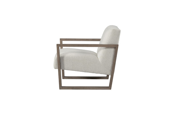 HomeRoots 28" Elegant Beige and Ash Gray Arm Chair – Chic Fabric & Wood Design for Modern Spaces & Comfort 554192