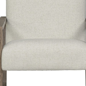 HomeRoots 28" Elegant Beige and Ash Gray Arm Chair – Chic Fabric & Wood Design for Modern Spaces & Comfort 554192