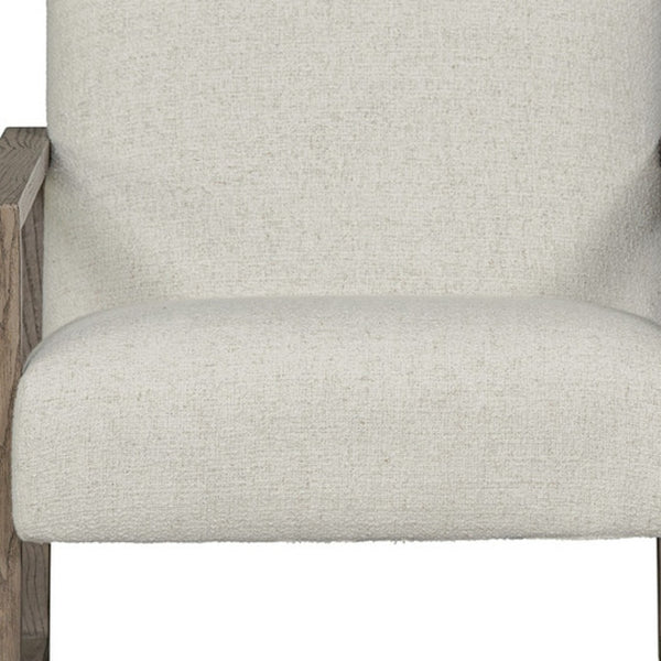 HomeRoots 28" Elegant Beige and Ash Gray Arm Chair – Chic Fabric & Wood Design for Modern Spaces & Comfort 554192