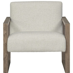 HomeRoots 28" Elegant Beige and Ash Gray Arm Chair – Chic Fabric & Wood Design for Modern Spaces & Comfort 554192