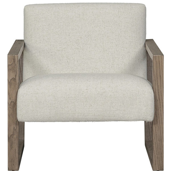 HomeRoots 28" Elegant Beige and Ash Gray Arm Chair – Chic Fabric & Wood Design for Modern Spaces & Comfort 554192
