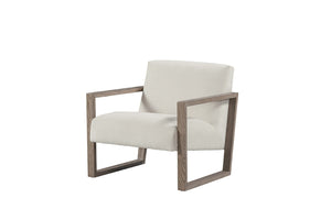 HomeRoots 28" Modern Off-White and Ash Gray Fabric Lounge Chair for Stylish Comfort in Any Space 554193