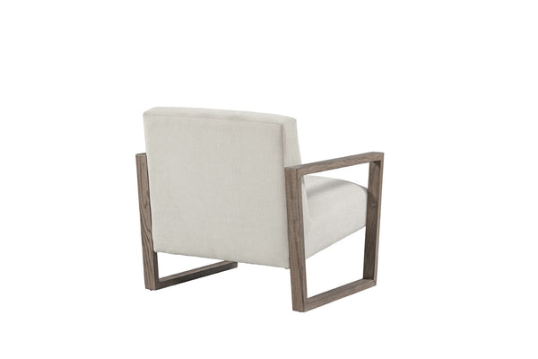 HomeRoots 28" Modern Off-White and Ash Gray Fabric Lounge Chair for Stylish Comfort in Any Space 554193