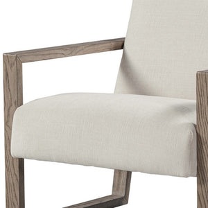 HomeRoots 28" Modern Off-White and Ash Gray Fabric Lounge Chair for Stylish Comfort in Any Space 554193