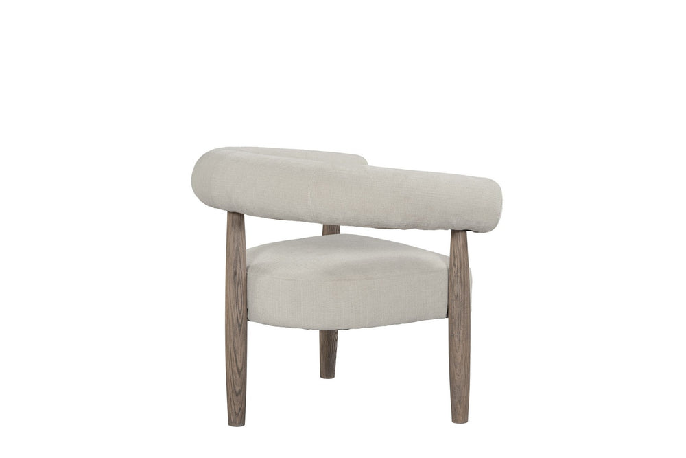 HomeRoots 29" Cream Curved Arm Accent Chair with Light Brown Legs - Stylish Comfort for Any Space 554194