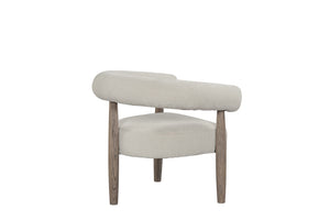 HomeRoots 29" Cream Curved Arm Accent Chair with Light Brown Legs - Stylish Comfort for Any Space 554194