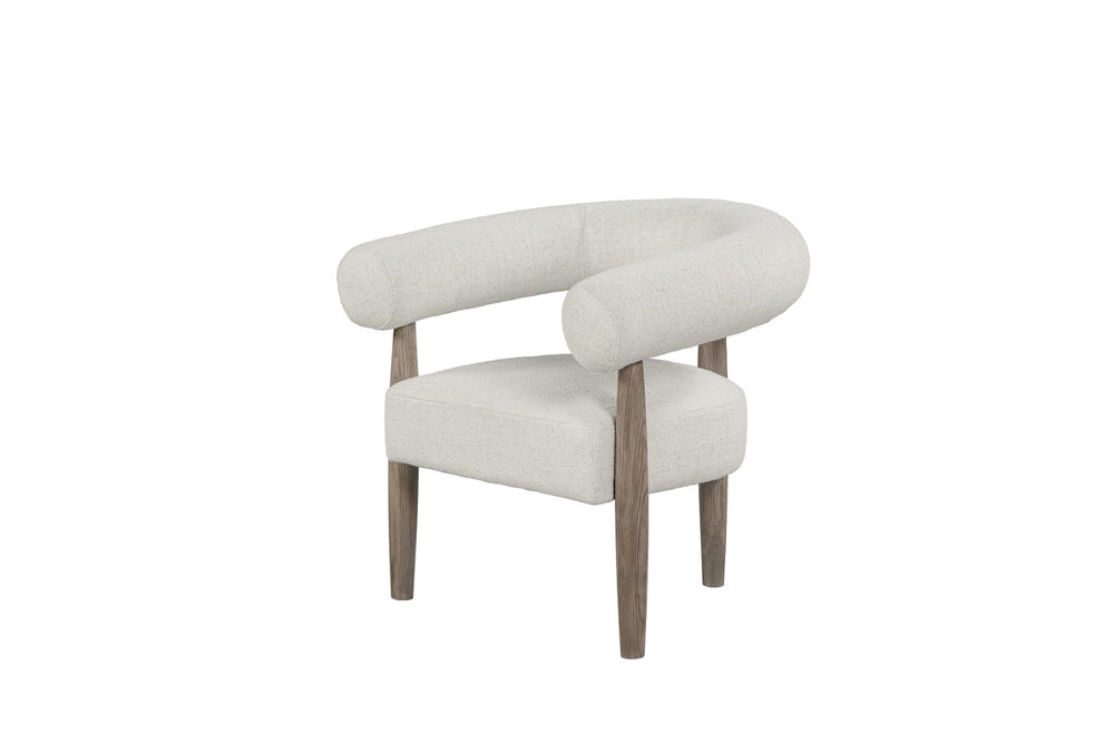 HomeRoots 29" Off White and Ash Gray Fabric Arm Chair - Stylish Comfort for Home and Commercial Spaces! 554195