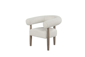 HomeRoots 29" Off White and Ash Gray Fabric Arm Chair - Stylish Comfort for Home and Commercial Spaces! 554195