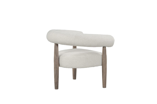 HomeRoots 29" Off White and Ash Gray Fabric Arm Chair - Stylish Comfort for Home and Commercial Spaces! 554195