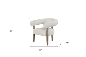 HomeRoots 29" Off White and Ash Gray Fabric Arm Chair - Stylish Comfort for Home and Commercial Spaces! 554195