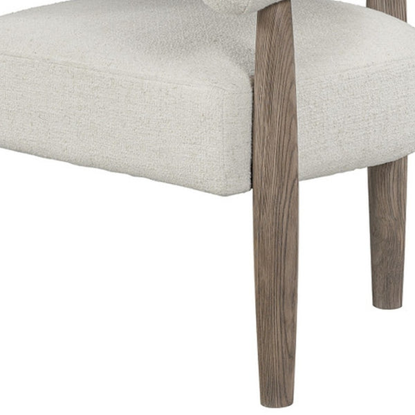 HomeRoots 29" Off White and Ash Gray Fabric Arm Chair - Stylish Comfort for Home and Commercial Spaces! 554195