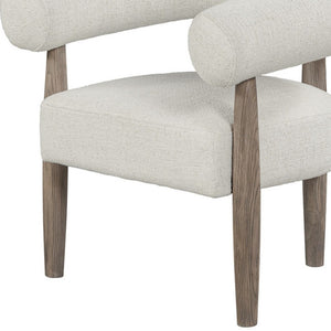 HomeRoots 29" Off White and Ash Gray Fabric Arm Chair - Stylish Comfort for Home and Commercial Spaces! 554195