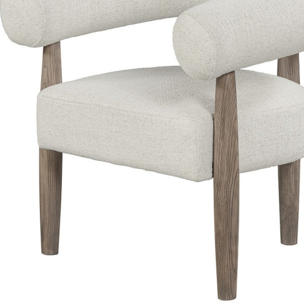 HomeRoots 29" Off White and Ash Gray Fabric Arm Chair - Stylish Comfort for Home and Commercial Spaces! 554195