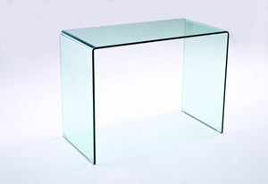 HomeRoots 43" Clear Glass Computer Desk - Sleek, Contemporary Design for Modern Offices & Home Workspaces! 554196