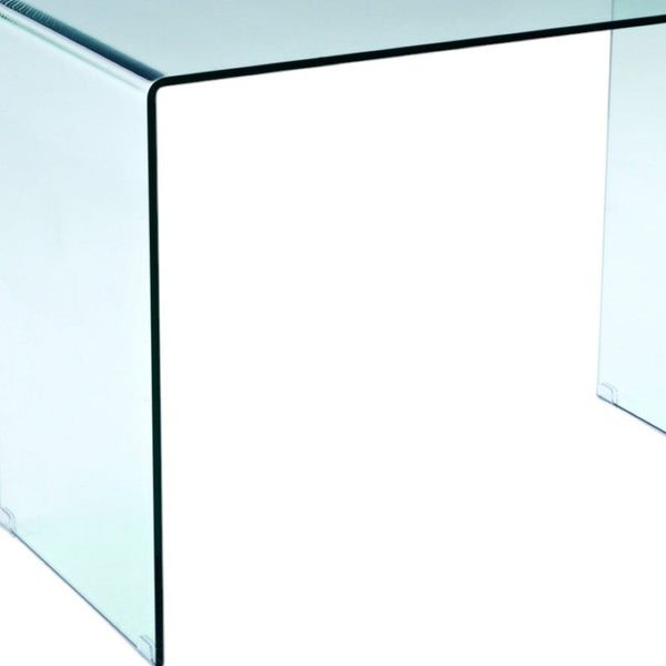 HomeRoots 43" Clear Glass Computer Desk - Sleek, Contemporary Design for Modern Offices & Home Workspaces! 554196