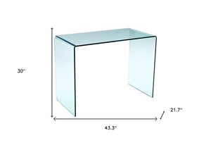 HomeRoots 43" Clear Glass Computer Desk - Sleek, Contemporary Design for Modern Offices & Home Workspaces! 554196