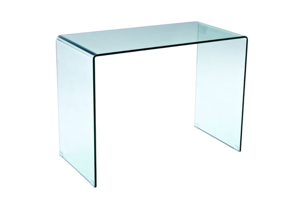 HomeRoots 43" Clear Glass Computer Desk - Sleek, Contemporary Design for Modern Offices & Home Workspaces! 554196