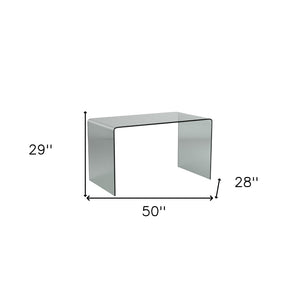 HomeRoots 50" Clear Glass Computer Desk - Sleek, Modern Design with Durable Construction for Effortless Workspace Elegance 554197