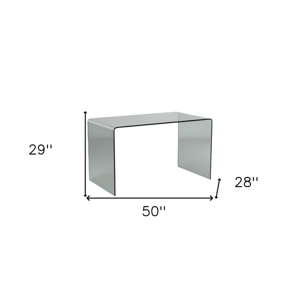 HomeRoots 50" Clear Glass Computer Desk - Sleek, Modern Design with Durable Construction for Effortless Workspace Elegance 554197