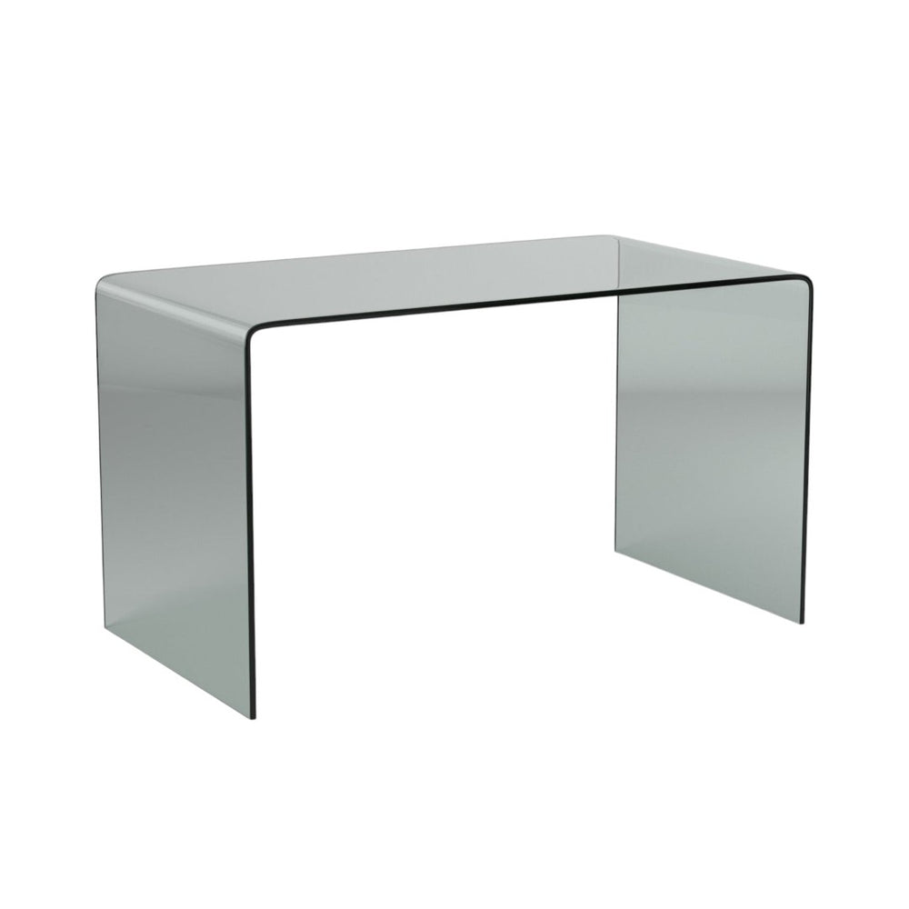 HomeRoots 50" Clear Glass Computer Desk - Sleek, Modern Design with Durable Construction for Effortless Workspace Elegance 554197