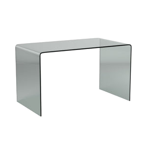 HomeRoots 50" Clear Glass Computer Desk - Sleek, Modern Design with Durable Construction for Effortless Workspace Elegance 554197