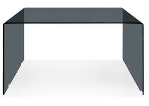 HomeRoots 50" Modern U-Shape Gray Glass Computer Desk – Sleek, Fully Assembled Workspace for Home & Office 554198