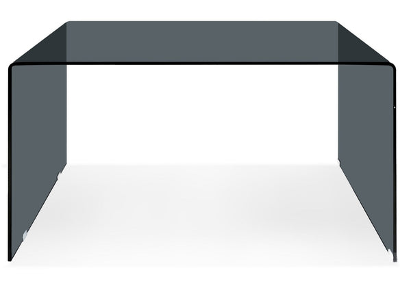 HomeRoots 50" Modern U-Shape Gray Glass Computer Desk – Sleek, Fully Assembled Workspace for Home & Office 554198