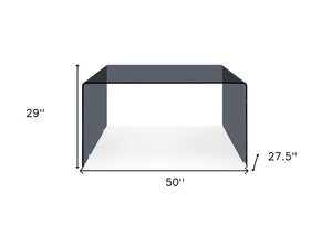 HomeRoots 50" Modern U-Shape Gray Glass Computer Desk – Sleek, Fully Assembled Workspace for Home & Office 554198