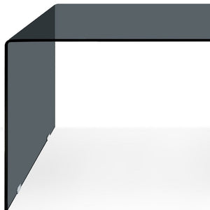 HomeRoots 50" Modern U-Shape Gray Glass Computer Desk – Sleek, Fully Assembled Workspace for Home & Office 554198