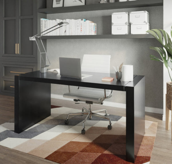 HomeRoots 62" Espresso Wood U-Shaped Computer Desk for Modern Workspaces - Spacious, Stylish, and Durable Design 554199