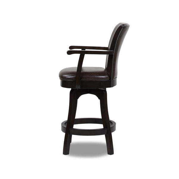 English Elm Jennifer Taylor Home - Williams 27In Swivel Counter Height Bar Stool - Vintage Brown Faux Leather, Comfort & Style Combined B2719P238370