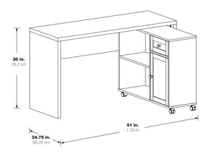 OSP Home Furnishings Waverly Workstation Scottish Alder