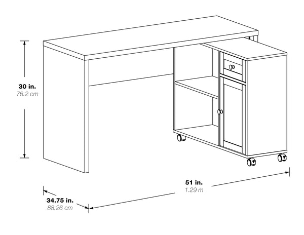 OSP Home Furnishings Waverly Workstation Scottish Alder