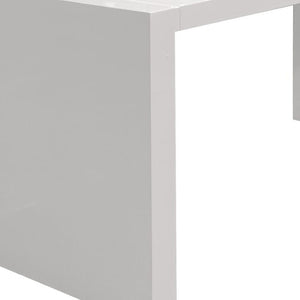 HomeRoots 62" White Wood Computer Desk – Sleek High-Gloss Finish, Versatile Design for Home Office or Dining Room 554200