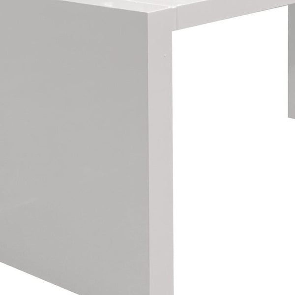 HomeRoots 62" White Wood Computer Desk – Sleek High-Gloss Finish, Versatile Design for Home Office or Dining Room 554200