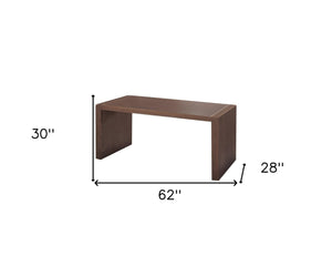HomeRoots 62" Brown Wood Computer Desk – Durable, Stylish Workspace with Ample Surface & Easy Assembly Options! 554201