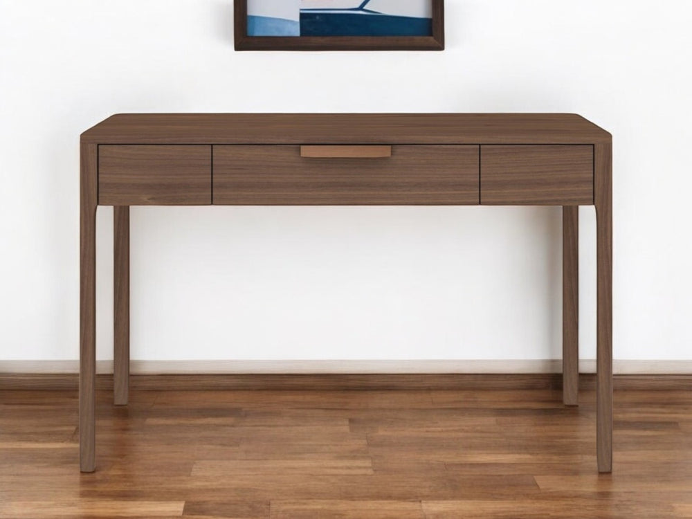 HomeRoots 47" Brown Wood Computer Desk - Stylish Compact Design with Easy-Open Drawer for Home Office Use 554202